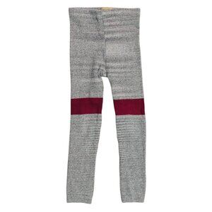 Frank & Lu, Size 8 Years, cotton sweater leggings, Gray/Maroon